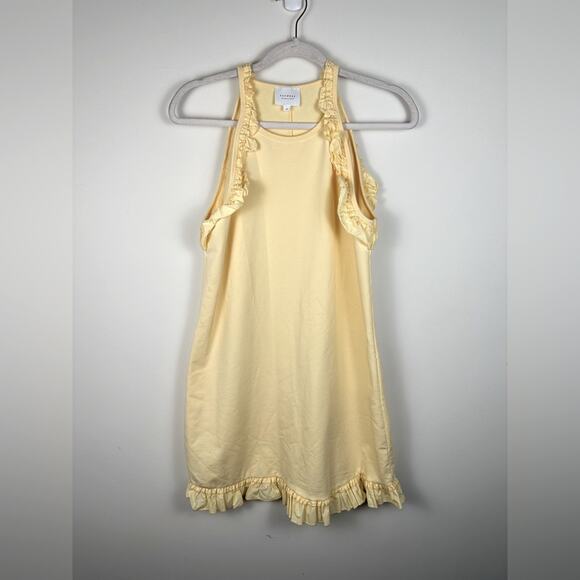 Sunday by We Are Sundays Yellow Halter Ruffle Trim Halter Dress Size Medium EUC - Picture 1 of 6
